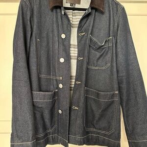 PAIGE Denim Jacket with Brown Collar